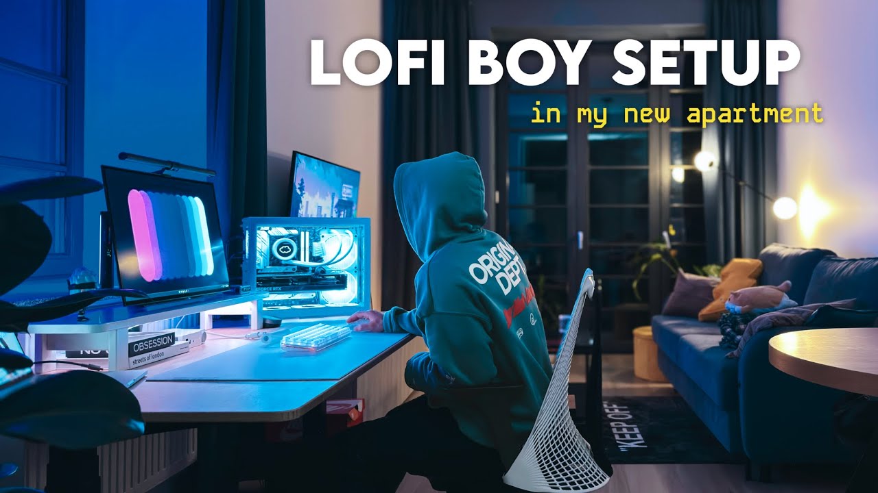 building an aesthetic gaming setup in my new apartment ☁️🎮