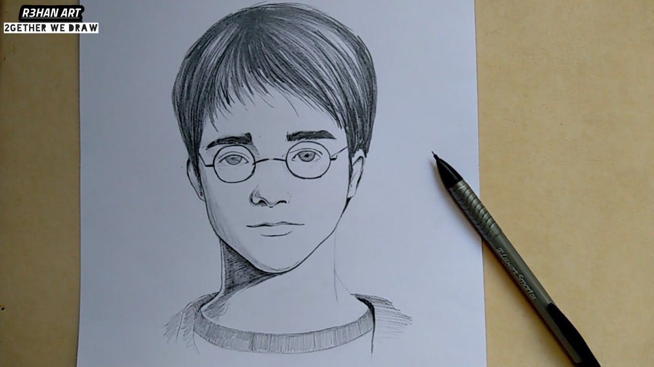How to draw Harry Potter step by step instructions \ Drawing tutorials ...