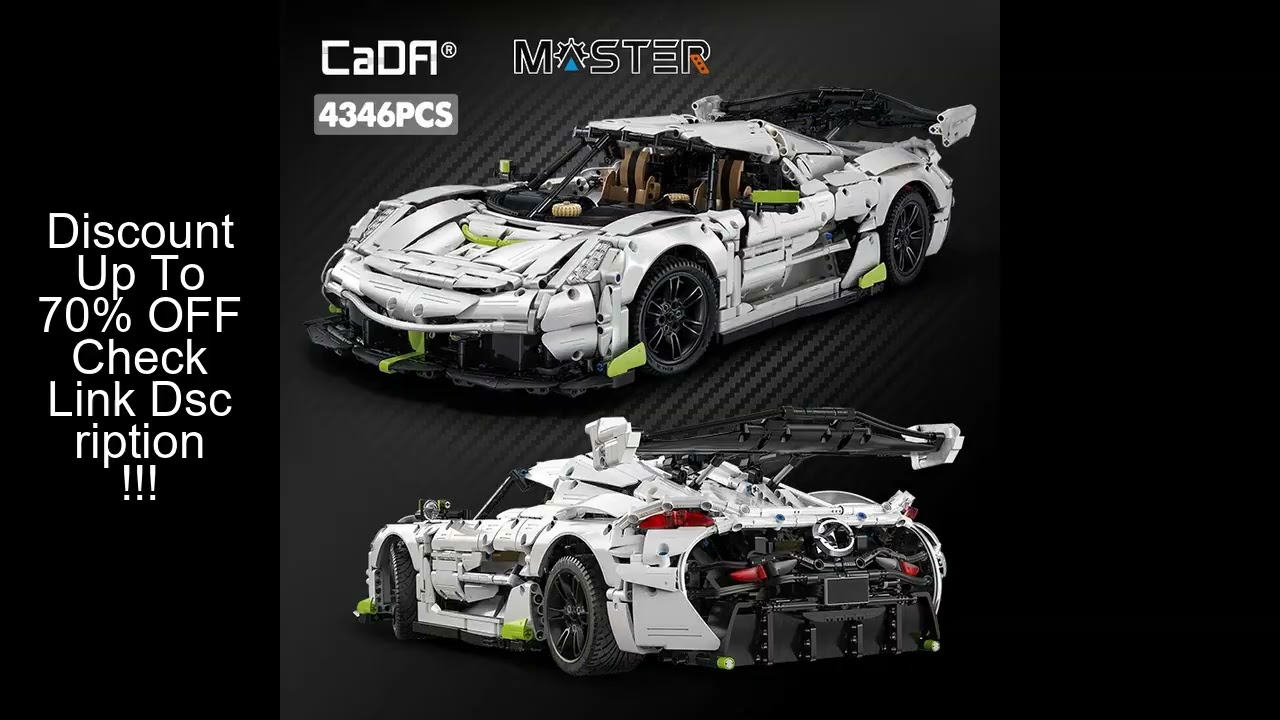 Cada 4346PCS 1:8 Supercar City Racing Car Hypercar Building Blocks Sportscar Racing Vehicle Bricks T