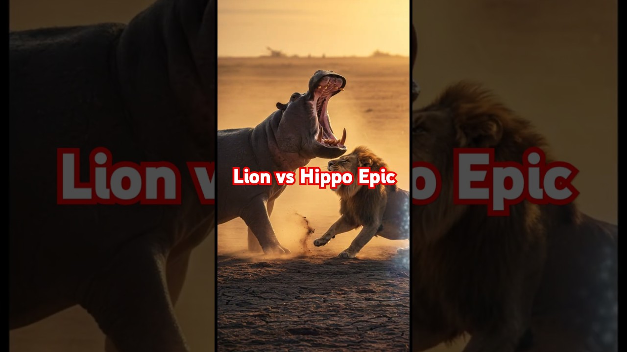 Lion vs. Hippo: Epic Wildlife Battle! 🦁🐊🔥 