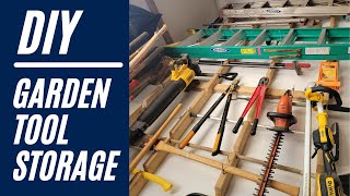 DIY Garden Tool Storage Rack Solution Using Scrap Wood || Custom Design to Hold More Tools