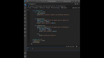 Python: Bank account class with deposit and withdraw function