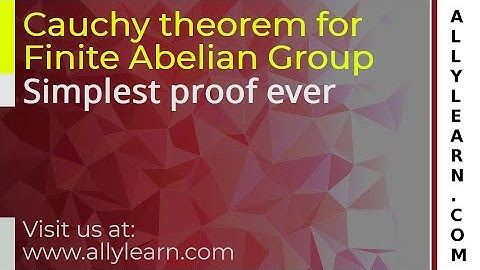 48 | Cauchy theorem for Finite Abelian Group | Statement and Proof