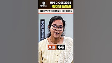 Mudita Bansal  - UPSC Topper, AIR 44 🔥| UPSC Topper Interview #Shorts #UPSCTopper