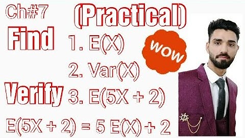 Ch # 7 Random Variables BSC Statistics Part 1 Practical ( Expectation ) | Statistics Tutor