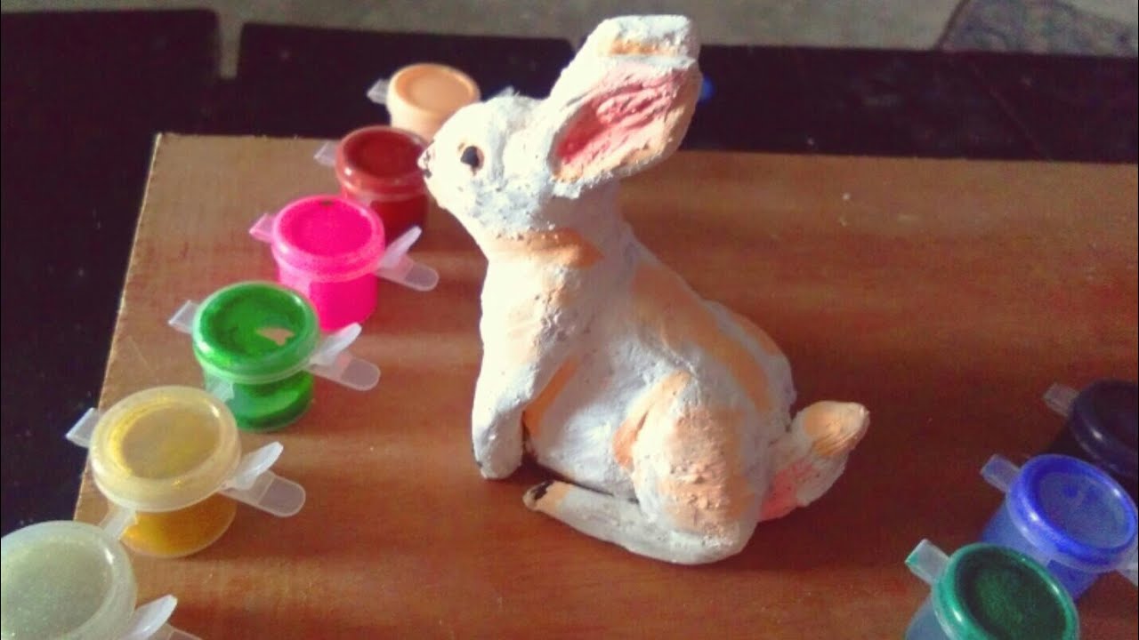 How to makeing rabbit clay modelling very easy // It colour How to ...