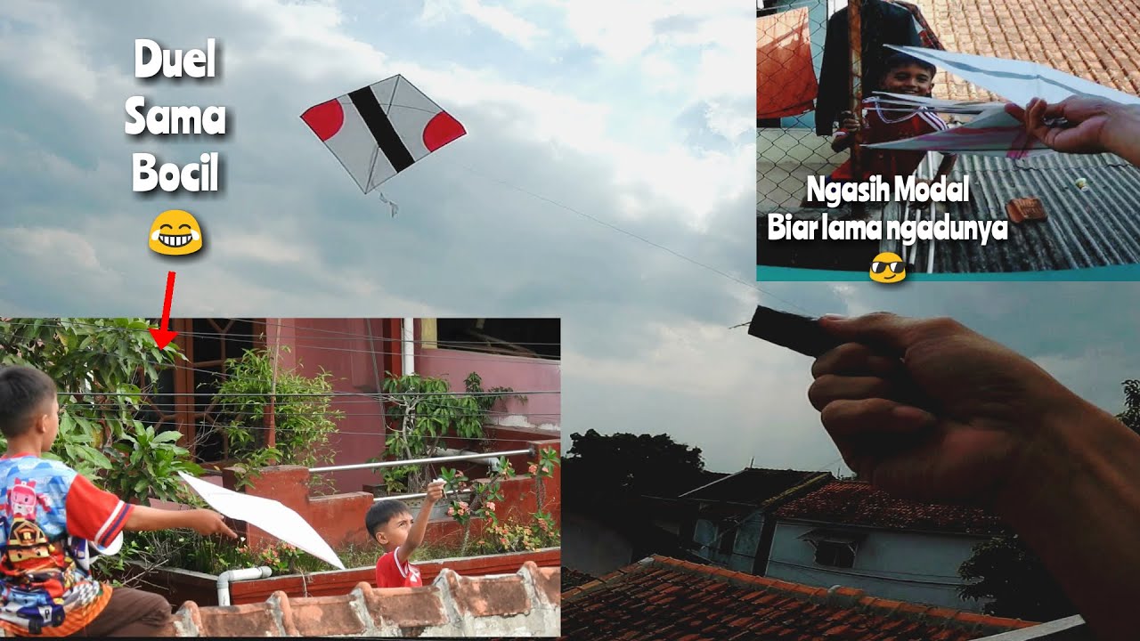 Adu Layangan Antar Loteng Duel Ma Bocil , Pake Layangan Murah Oleng Terus ,, wk