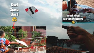 Kite Battle Between Attics, Duel Ma Bocil, Using Cheap Kites, Keeps Shaking,, wk
