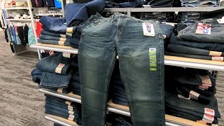 DENIZEN LEVI'S MEN'S JEANS SLIM FIT MENS JEANS AT TARGET CLOTHES SHOP WITH ME SHOPPING CLOSE UP LOOK