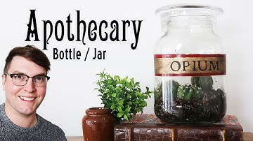 Make Apothecary Jar / Potion / Poison Bottle Storage Jar with Handpainted Label | How to paint glass