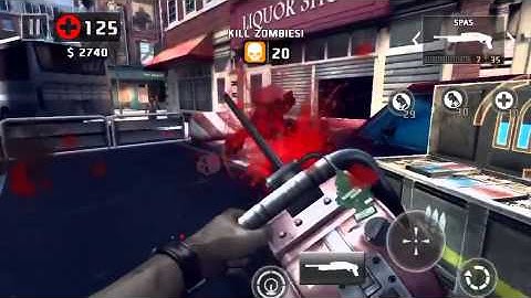 Dead trigger 2 spas, rocket launcher & chainsaw level 58 gameplay take no damage iOS on hard.