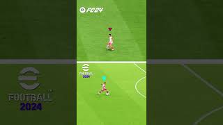 EA Sports Fc 24 vs eFootball 2024 - Dribbling Animation #shorts