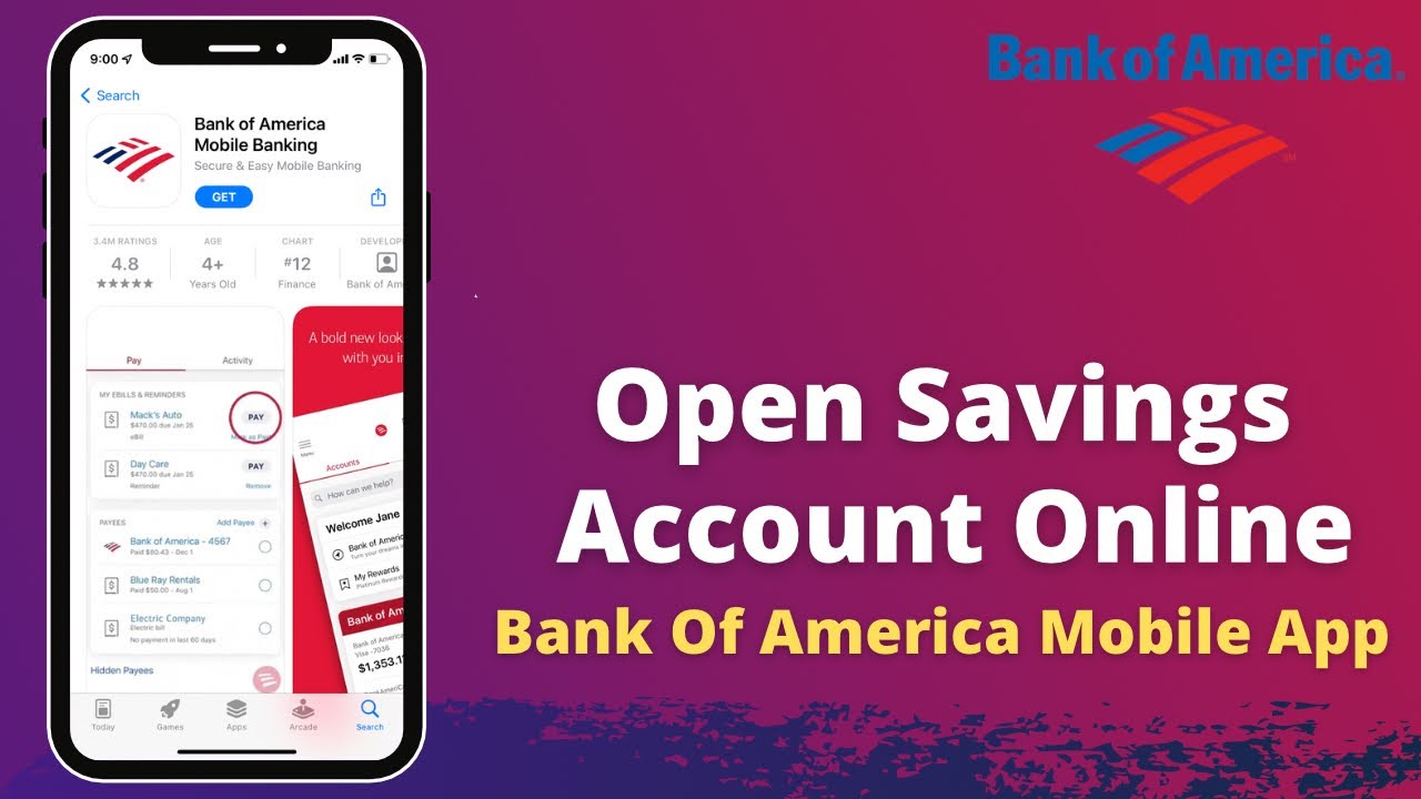 Bank of America Savings Account | Open Bank Account Online - Bank of America Mobile App