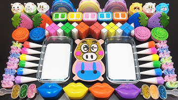 RAINBOW slime !!! Mixing random into GLOSSY Slime !!! Relaxing slime videoTom Slime