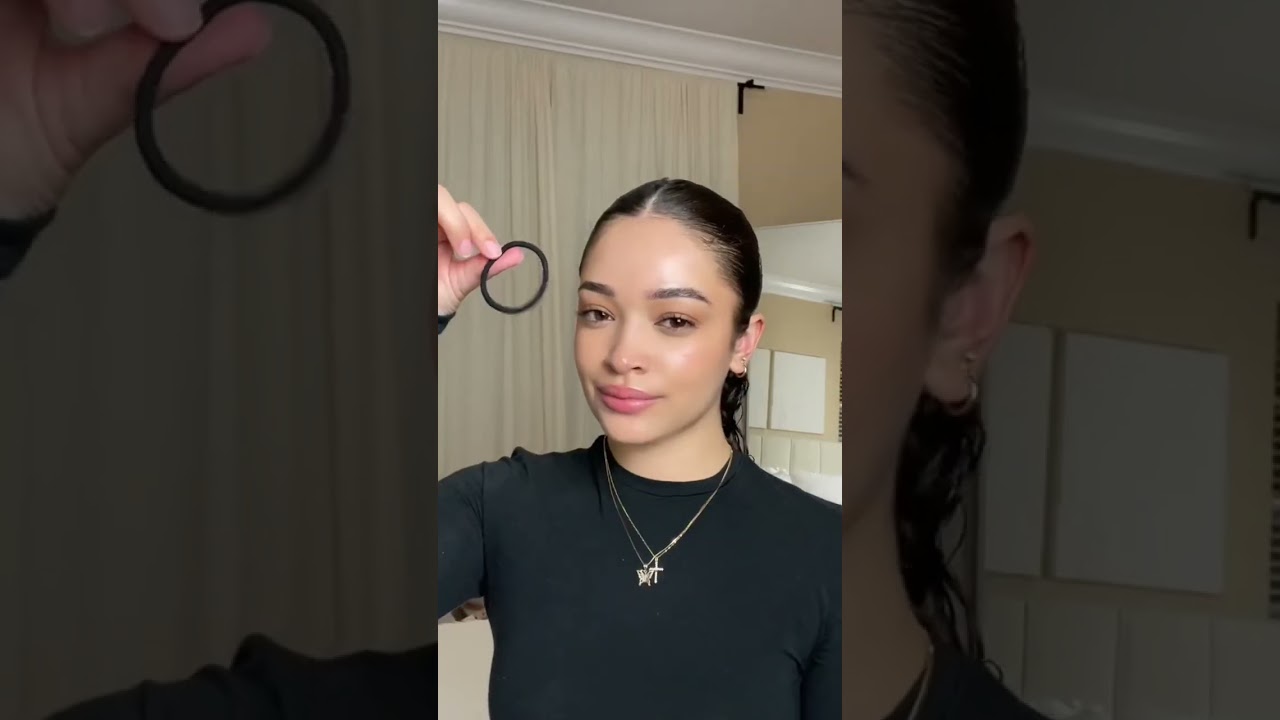 Clean girl slick back bun hair tutorial ? #hair #cleangirlaesthetic #cleangirl #hairstyle #haircare