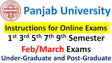 Punjab University Chandigarh Exams 2021| Instructions for online exam| Regular/Private/USOL/Reapper|