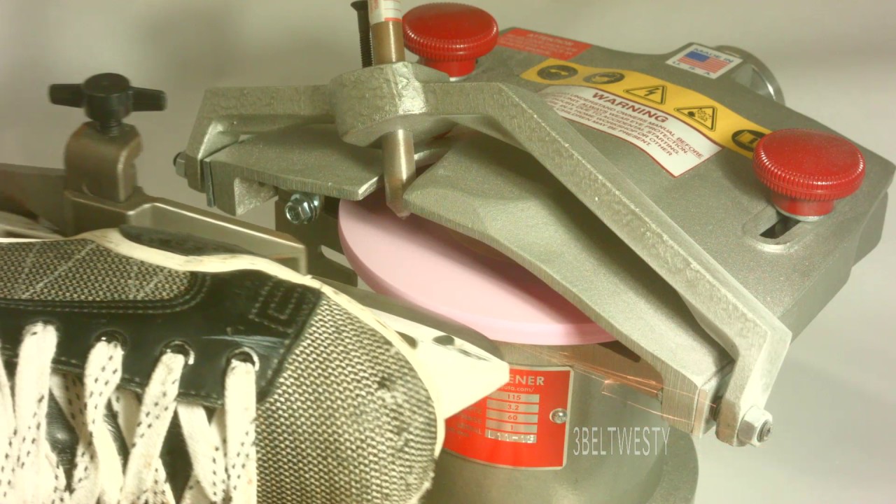 Wissota skate sharpener blade touchup Hockey CCM 952 skates YouTube