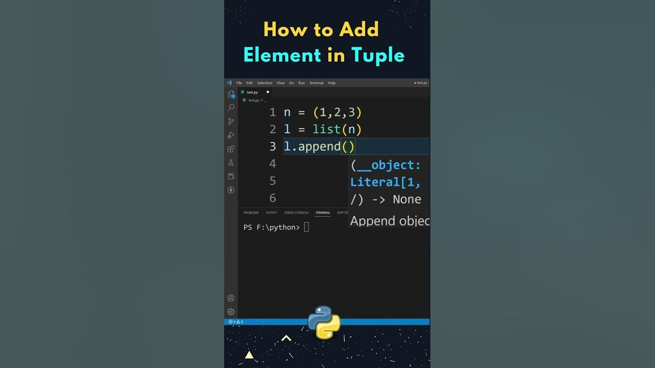 How to Add Element in Tuple in Python ? #shorts - YouTube