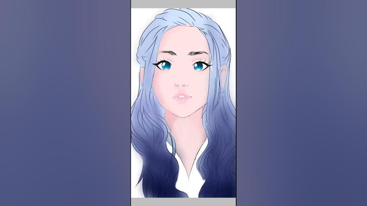 4. "Blue-haired girl illustration" - wide 7