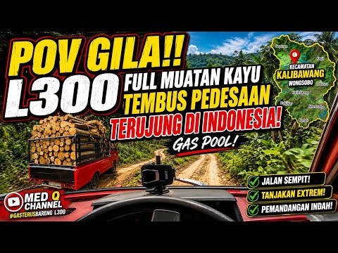 🔥 POV GILA!! L300 Full Muatan Kayu Tembus Pedesaan Terujung di Indonesia | Gas Pool!