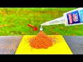 Chemical reaction of super glue and saw dust  first aid for damaged wood woodworking tips
