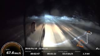 20160116ジムニーJB23 雪道を純正タイヤで
