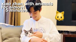 xiao zhan with animals for almost 5 minutes