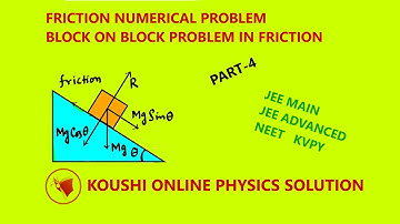 FRICTION NUMERICAL PROBLEMS CLASS 11 FOR JEE MAIN - ADVANCED, NEET, BLOCK ON BLOCK FRICTION PROBLEM