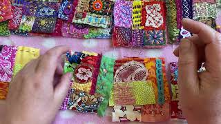 Slow stitching small squares