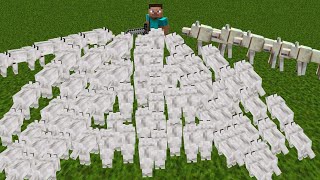 Attacking One Wolf In Front of 64 Wolves Part 5 Without Armor In Minecraft!