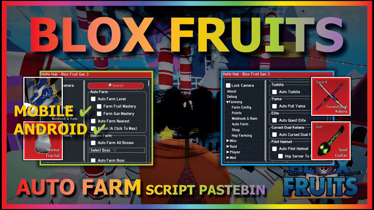 ROBLOX blox fruits script, auto cdk, auto farm and much more for mob