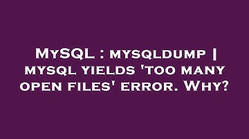 MySQL : mysqldump | mysql yields 