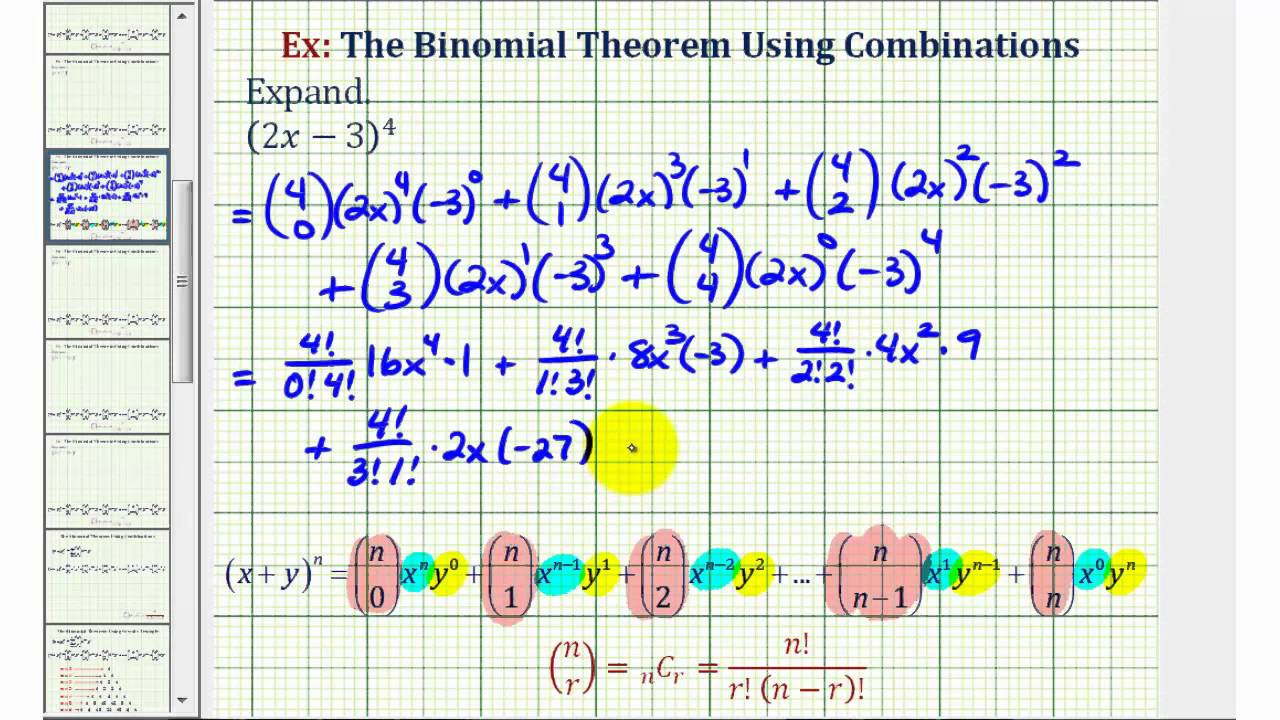 Binomial Theorem Solutions Examples Videos