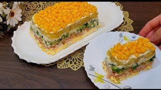 Самый "Ходовой "салат на праздничном столе. Всего 4 ингридиента , а как вкусно получается ! 2 рецепт