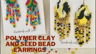 Polymer Clay and Seed Bead Earring Tutorial | Beginners Polymer Clay