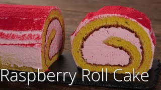 【ラズベリーロールケーキ】シェフパティシエが教えます 失敗しない Raspberry Roll Cake