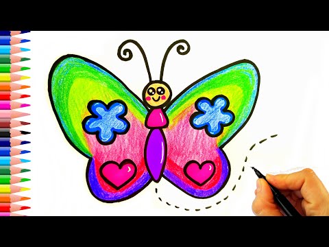 Rengarenk Kelebek Nasıl Çizilir? - How To Draw a Butterfly Colorful