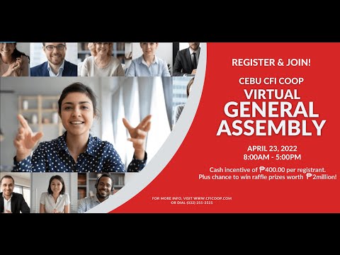 How to register CFI First Virtual General Assembly , April 23, 2022 , 8:00AM - 5:00PM