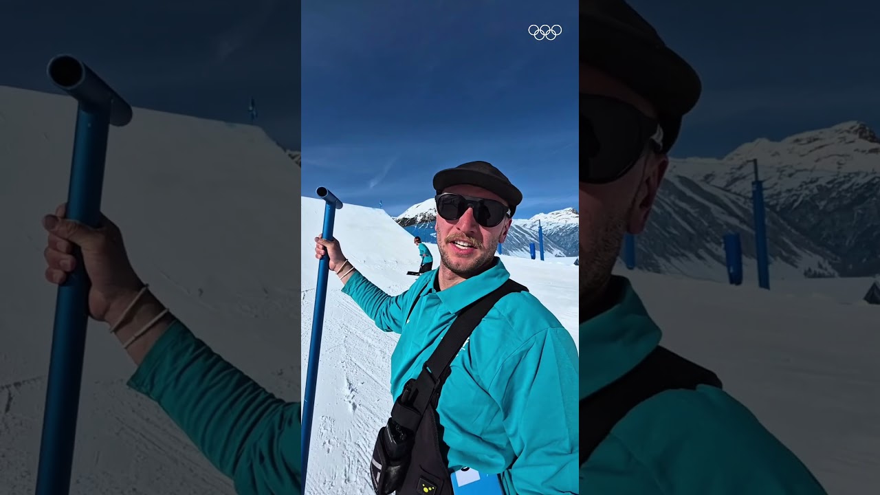 This gives you perspective 👀Getting the slopestyle course ready for the best skiers in the world. ⛷️