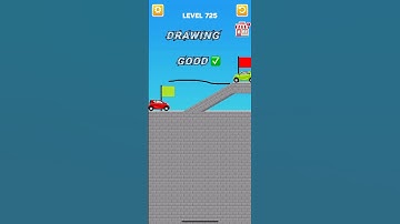 draw bridge puzzle game play level 725🚘 #gaming #drawing #Shorts