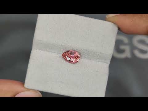 Orange-pink pear-cut tourmaline 1.51 carats Video  № 3