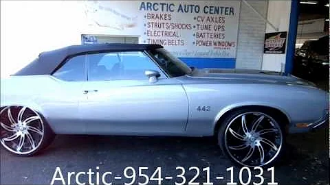 AceWhips.NET- Arctic Customs- Convertible 442 Oldsmobile Cutlass on 24" Forgiatos