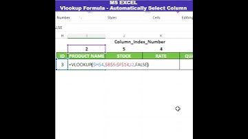 #EXCEL MAGIC TRICK 👍😊 VLOOKUP FORMULA | AUTOMATICALLY SELECT COLUMN #shorts #shortsvideo #Shortsfeed