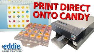 Print on candys like M&Ms and others with Eddie Edible Ink Printer using DTM Print Trays