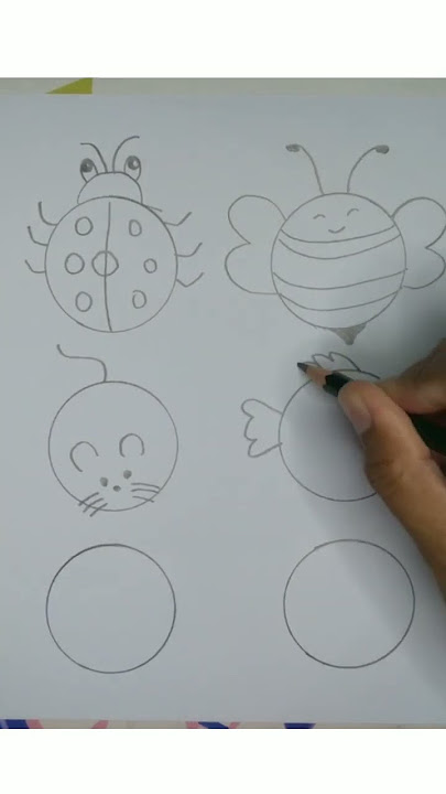 Menggambar hewan dari bentuk lingkaran