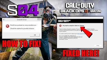 How To Fix COD BO6 | Warzone Season 4 Crashing & Not Launch - DirectX Error & Cod.exe