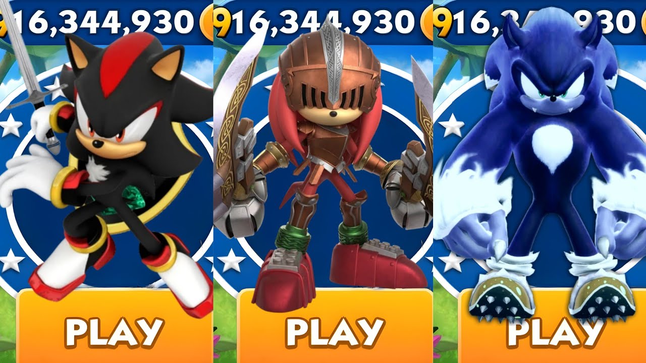 Sonic Dash - Sir Shadow VS Sir Knuckles VS Werehog Dash _ Movie Sonic ...