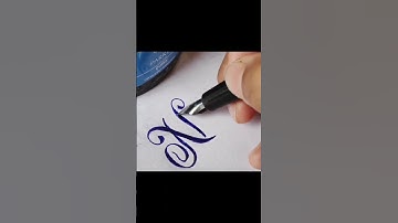 "Nanu" name calligraphy || calligraphichub || with fountain pen || very easy || subscribe plz...