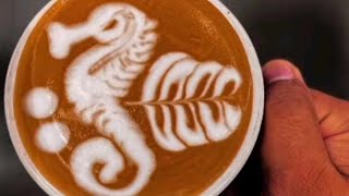 Latte With Seahorse Art Design Ramzp Official