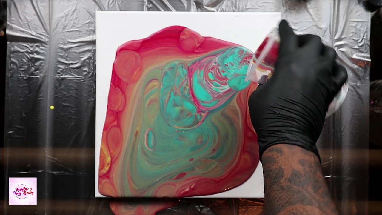 Oddly Satisfying Acrylic Pour / Acrylic Pouring Tutorial for Beginners ...